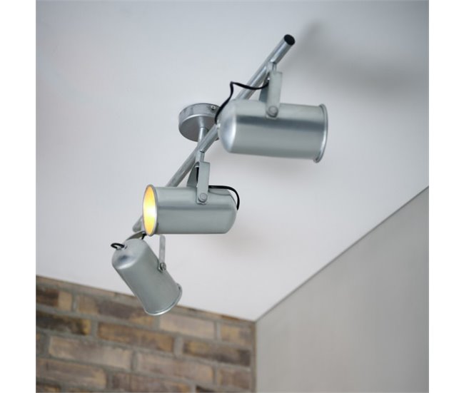 Regleta de techo Porter (3 luces) Metal Retro - Vintage Gris