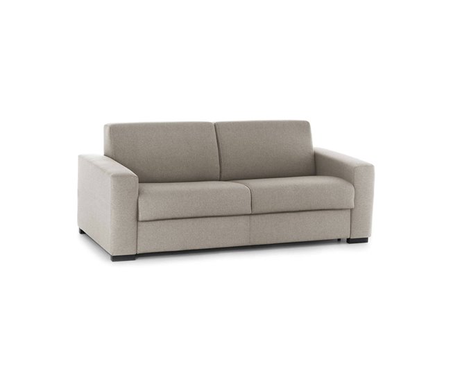 Sofá fixo de 2 lugares em tecido Gris Claro