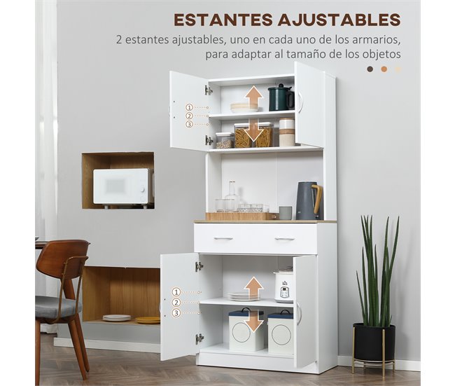 Alacena de Cocina HOMCOM 835-538 Blanco
