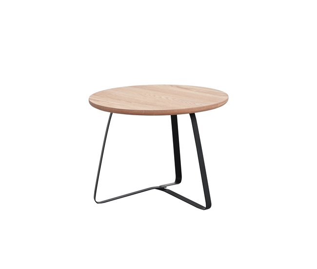 Mini mesa IRIS madera y metal 38x50cm Natural
