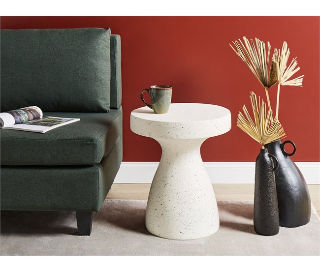 Beliani Mesa auxiliar BIVIERE Blanco