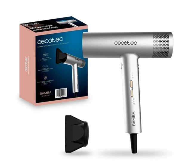 Cecotec Secador de pelo Bamba IoniCare RockStar Aluminum Cecotec Negro