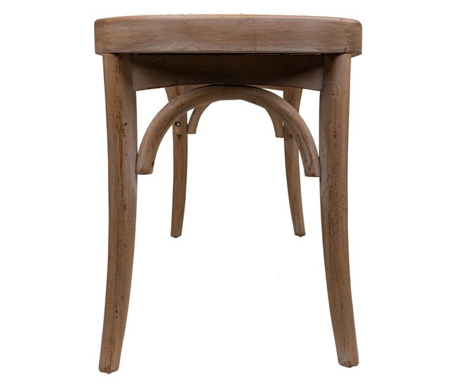 Banqueta de madera y rejilla Marron