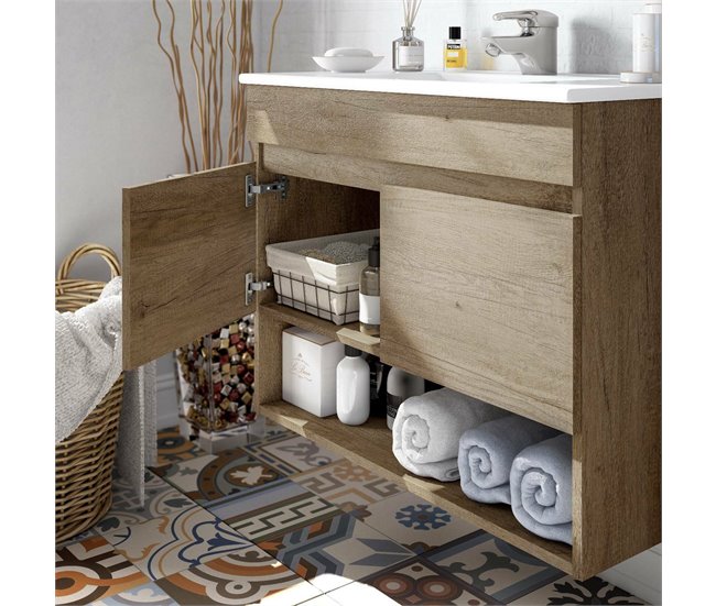 Bajo el armario efecto madera Beige