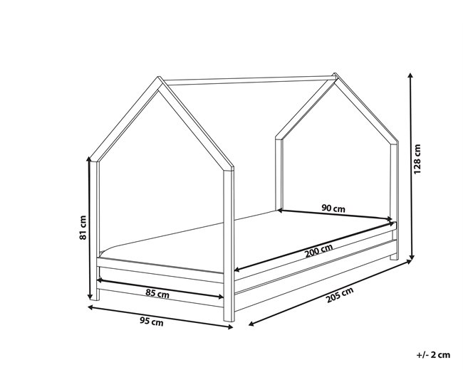 Beliani Cama con somier Madera de pino APPY Rosa Talco
