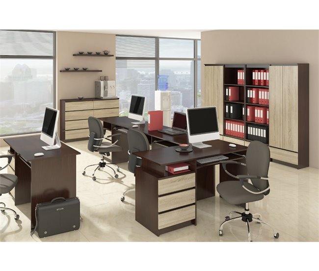 Escritorio CLP AKORD con 3 cajones 135x60 Madera