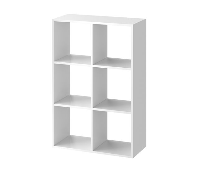Acomoda Textil – Estantería para Pared y Suelo. (6 Cubos) 67 Blanco