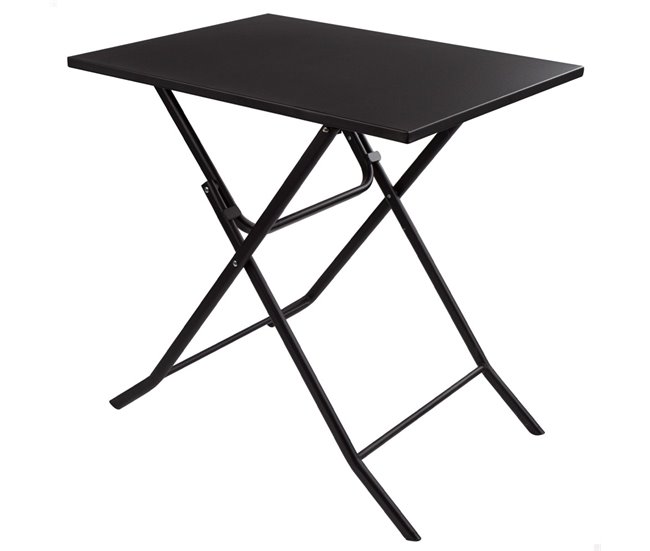 Mesa cuadrada plegable jardín Aktive Negro