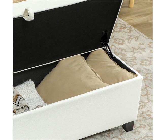 Banco de Almacenaje Lino, MDF HOMCOM 120x40 Crudo