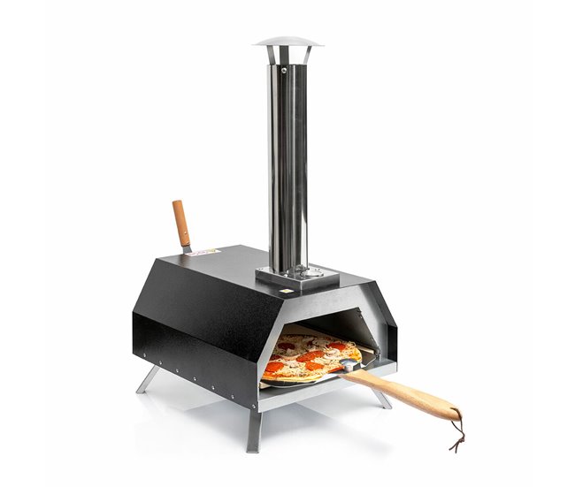 Horno para Pizza de Pellets con Accesorios Negro