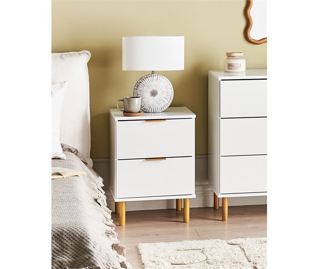 Beliani Mesita de noche WALPOLE 41 Blanco