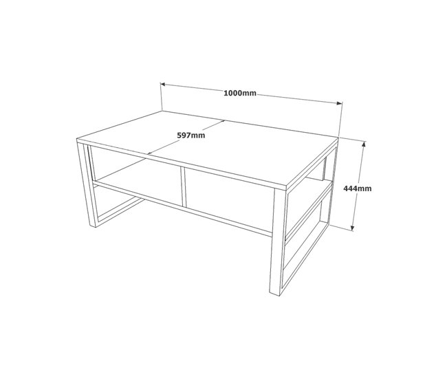 Mesa de centro com efeito madeira 100x59 Gris