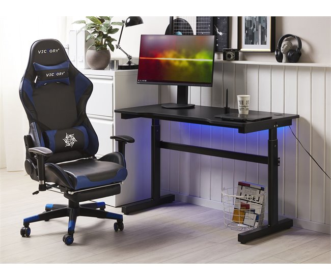 Beliani Escritorio gamer DURBIN 120x60 Negro