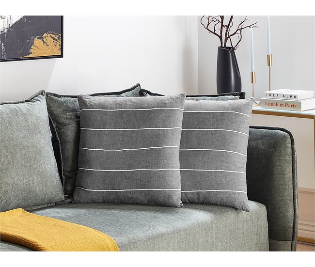 Beliani Cojín decorativo MILAS Gris