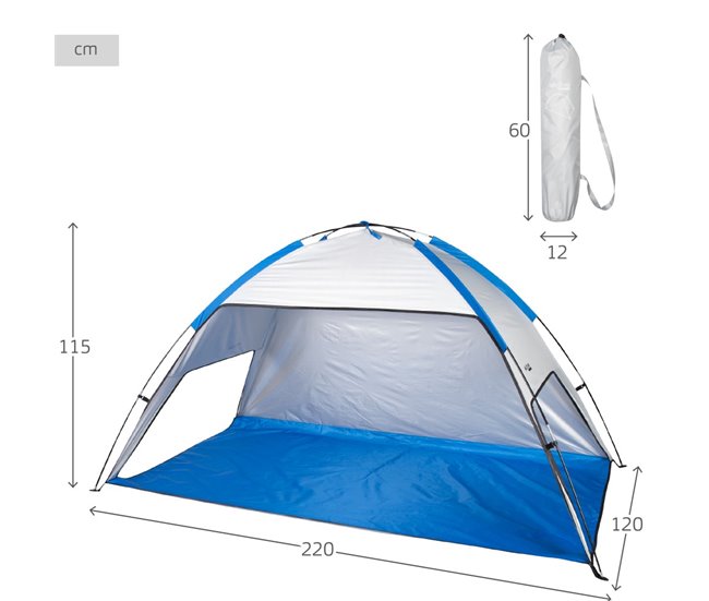 Aktive Paravientos y carpa de playa para 2 personas UV50 Azul