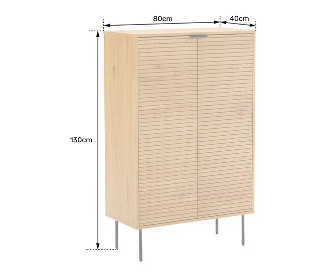 Aparador de madera de 2 puertas Marron
