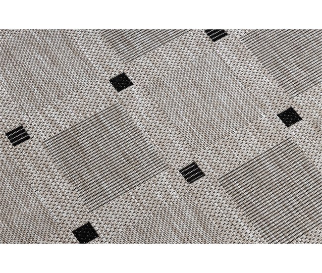 Alfombra de cuerda sisal FLOORLUX 20079 Cuadrícula 240x330 Gris