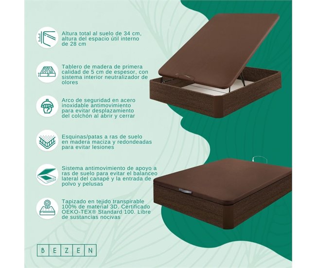 Canapé Madera Alta Resistencia Bezen 90x190 Wengue