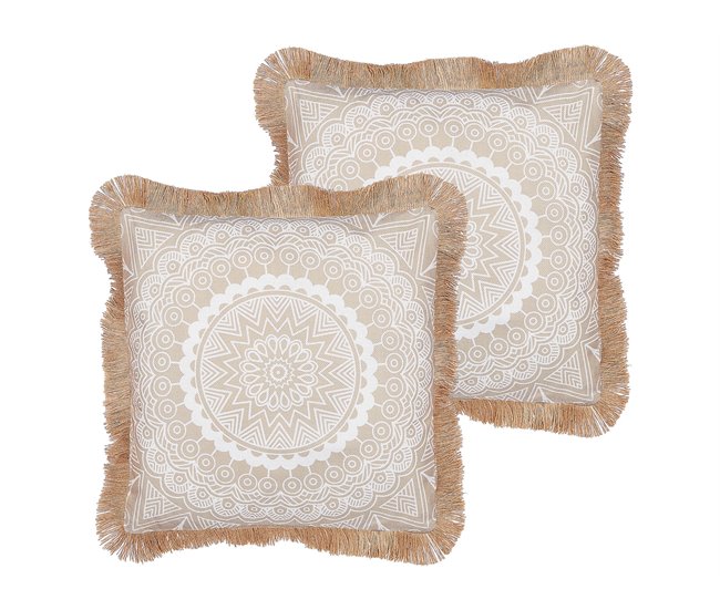 Beliani Cojín decorativo AGRIMONY Beige