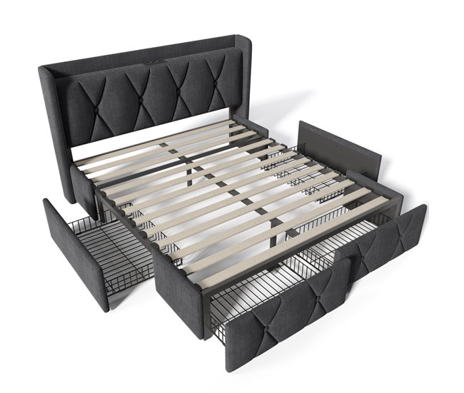 Camas de matrimonio 169x217 Gris