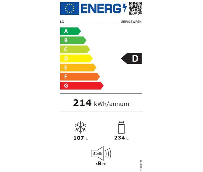 Frigorífico combi LG modelo GBP61DSPGN Blanco