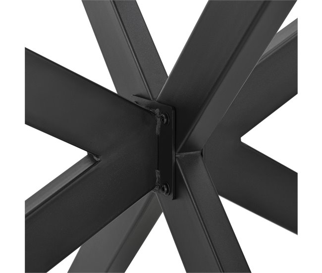 Pata de mesa Oberau en forma de estrella acero y hierro 85x85 Negro
