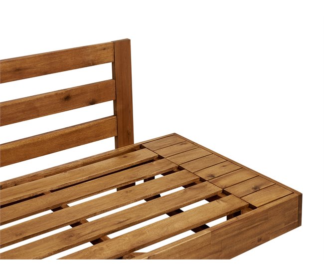 Beliani Sofá de jardín Madera de acacia con certificado FSC® MARETTIMO Blanco/ Madera