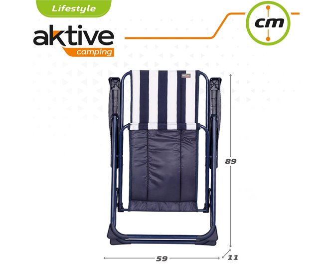 Silla plegable 5 posiciones marinera Aktive Garden Azul