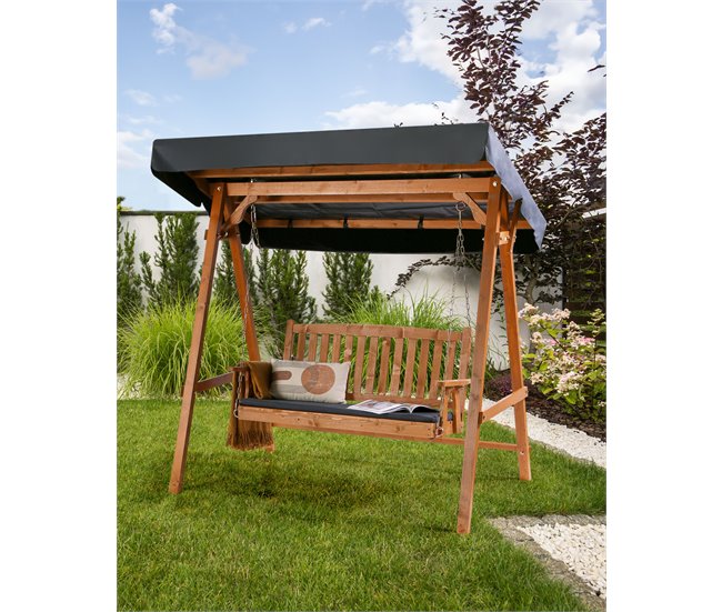 Beliani Columpio FIBBIALLA Gris/ Madera