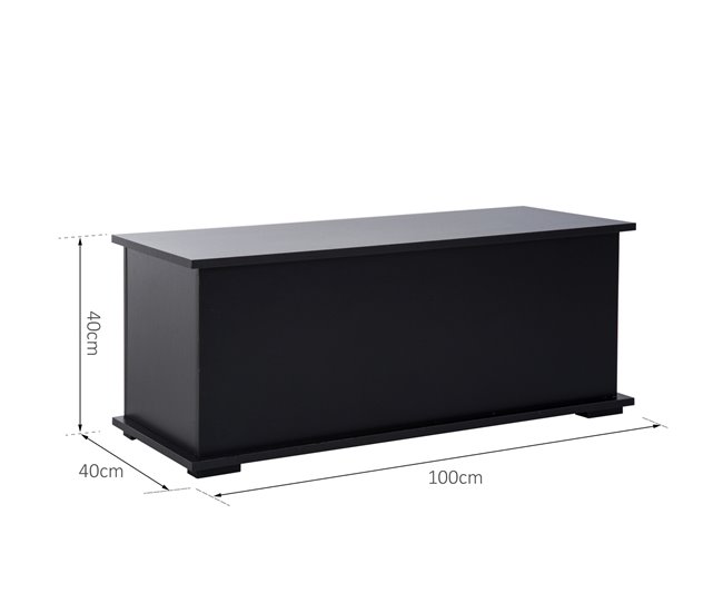 Baúl de Almacenaje Melamina de madera HOMCOM Negro