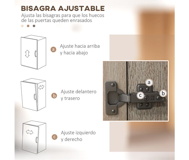 Alacena de Cocina Melamina de Madera HOMCOM Marron