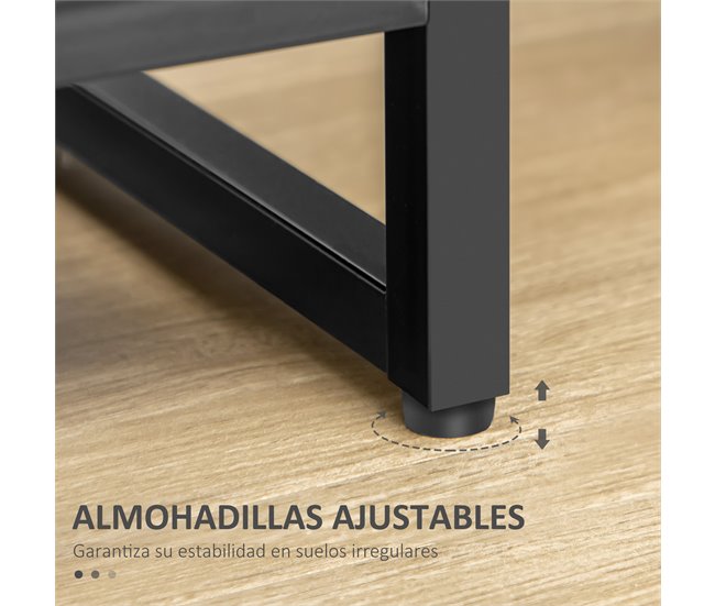 Armario de Salón Poliéster, Acero, MDF HOMCOM 45 Rojo