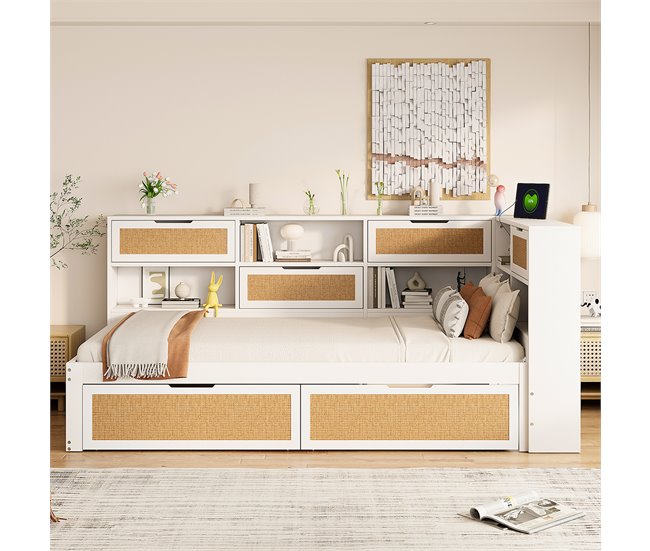 Camas individuales 116x225 Blanco