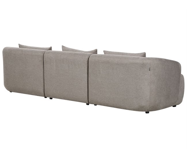 Beliani Sofá esquinero Poliéster SVANSELE Blanco/ Beige