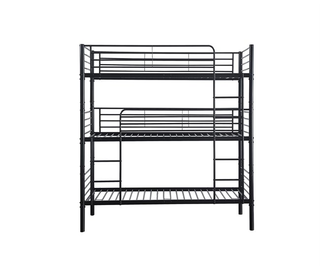 Litera Triple Metalica 201x98 Blanco/ Negro