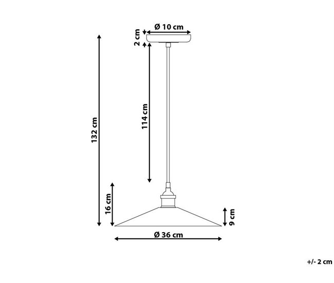 Beliani Lámpara colgante PELLY Cobre