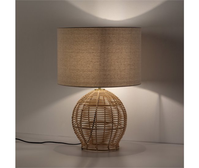 Lámpara de mesa Miki de ratán natural Beige
