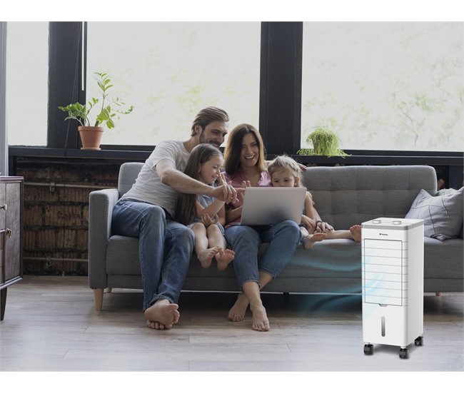 Climatizador Evaporativo compacto con lamas abatibles Blanco
