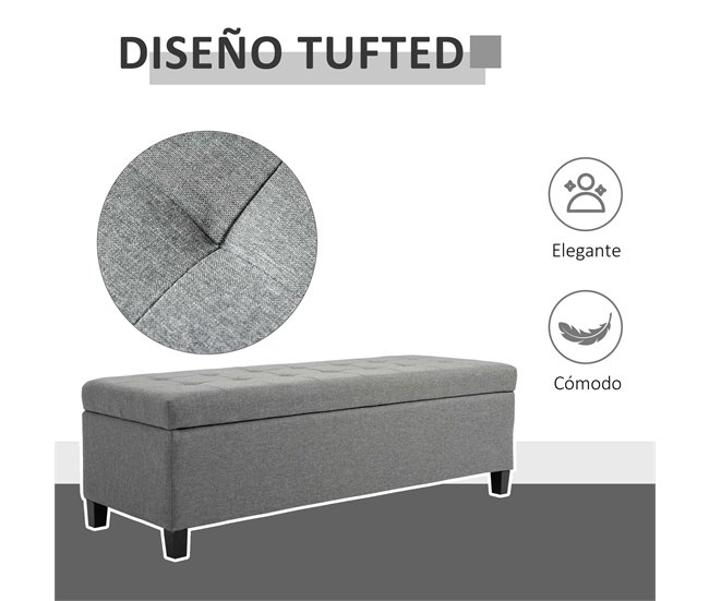 Banco de Almacenamiento 125x49 Gris