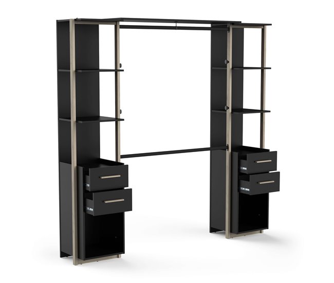 Vestidor Abierto Moon Kronberg Negro/ Madera