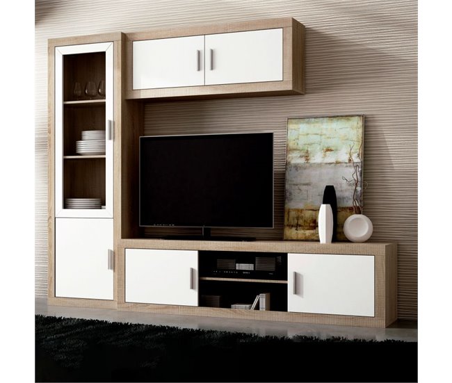 Vitrina Nuka 2 puertas 60 Natural/ Blanco