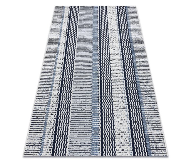 Alfombra de cuerda sisal COLOR 47276/396 Rayas 140x200 Gris Azul