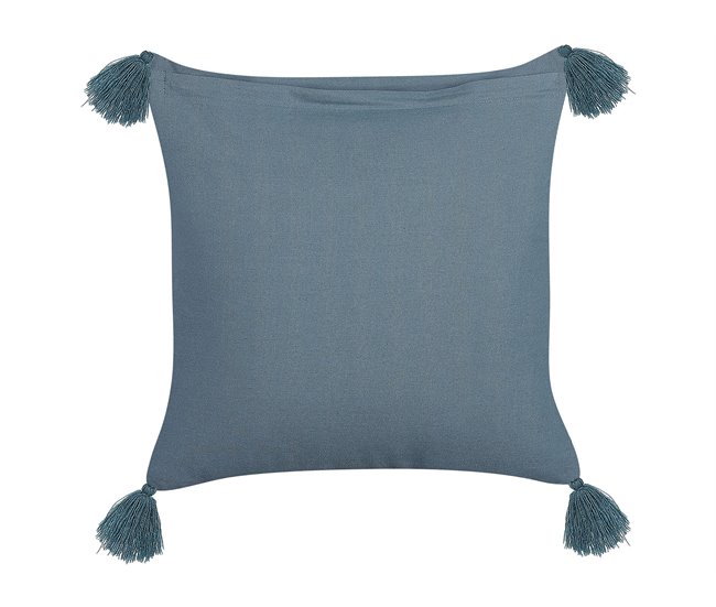 Beliani Cojín decorativo RIBES Azul