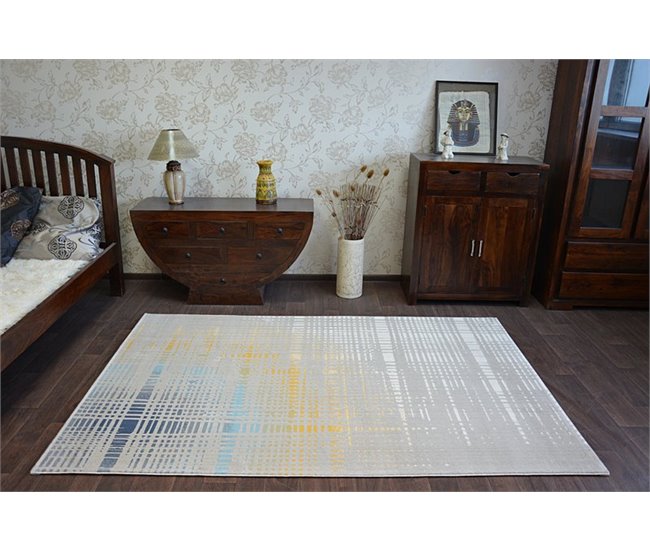Alfombra SCANDI Rayas Rejilla 120x170 Gris