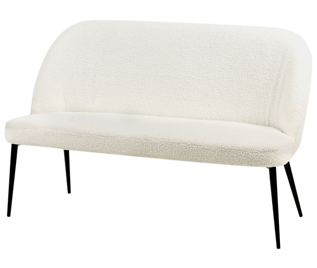 Beliani Sofá de 2 plazas Bouclé OSBY Blanco