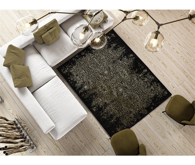 Alfombra abstracta GOLD - ATTICGO 140x200 Negro