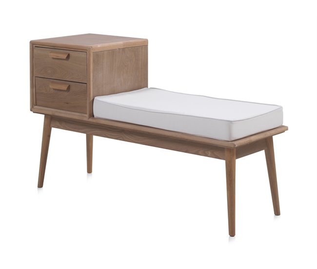 Banco De Madera De Mango Natural Con Patas Y 2 Sillas Natural