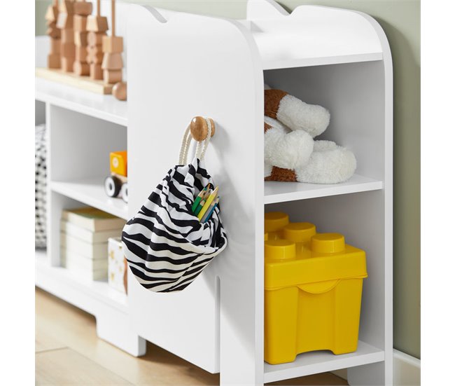 Estantería Infantil en Forma de Elefante KMB62-W SoBuy Blanco