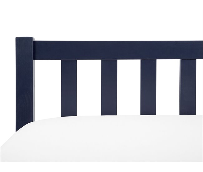 Beliani Cama Madera de pino FLORAC 147x208 Azul Marino