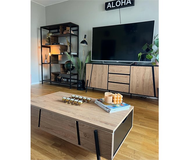 Beliani Mesa de centro BLACKPOOL 59x107 Marron